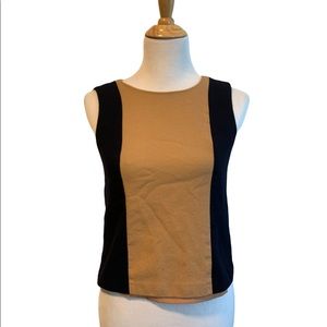 J. crew | Black & Brown Colour Block Sleeveless Top